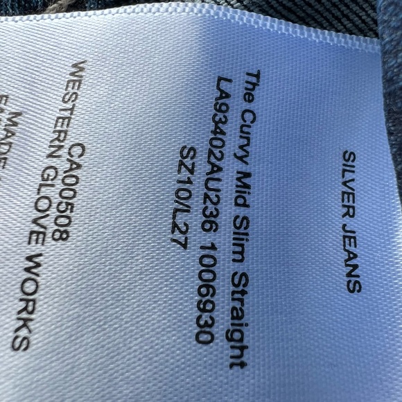 SILVER Authentic Jeans Curvy Mid Slim Jeans size 10 -L 27 NWT - Picture 6 of 10